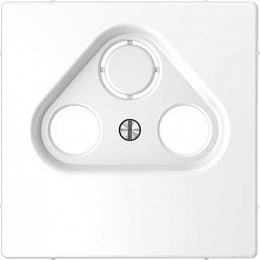Центральная накладка TV розетки, 2/3 отверстий (белый лотос) Merten D-Life Schneider Electric. Вид 1