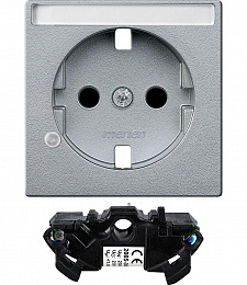 Центральная плата с пол.для н.и мод.защ.для роз.schuko (алюминий) Merten Schneider Electric. Вид 1