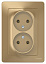 Розетка двойная, без заземления, без шторок, С/У, 16А, 250В (титан) Blanca Systeme Electric. Вид 1.