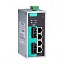 6-портовый неуправляемый коммутатор: 4 PoE+х10/100 BaseT(X) Ethernet, 1 порт 10/100BaseT(X), 1 порт 100BaseFX, 0...+60С MOXA. Вид 1.
