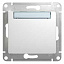 Кнопка нажимная с табличкой, сх.1, механизм (белый) Glossa Schneider Electric. Вид 1.