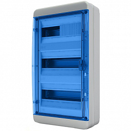 BNS 65-18-2 Щит навесной 18 мод. IP65, прозрачная синяя дверца Tekfor. Вид 1