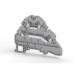 YBK2,5-2 F Клеммник 2-х ярусный пружинный 2,5мм² (серый) Klemsan. Вид 1