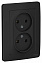 Розетка двойная, без заземления, без шторок, С/У, 16А, 250В (антрацит) Blanca Systeme Electric. Вид 1.