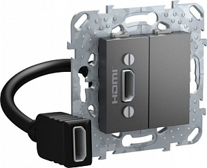 Розетка hdmi (графит) Unica Top Schneider Electric. Вид 1