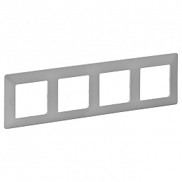 Рамка 4-постовая универсальная (Алюминий) Valena LIFE Legrand. Вид 1