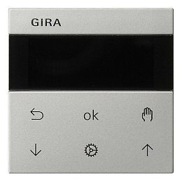 Дисплей жалюзийного выключателя, с дисплеем (сталь) System 55 Gira. Вид 1