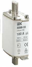 Плавкая вставка предохранителя ППНИ-33, габарит 00С, 100А  ИЭК. Вид 1