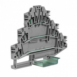 HLD.2/GR Пружинный зажим 3-х уровневый 2,5мм² (серый) DKC. Вид 1