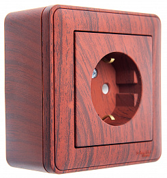 Коробка 1-постовая, подъемная для наружного монтажа с рамкой (мореный дуб) Wessen 59 Schneider Electric. Вид 1