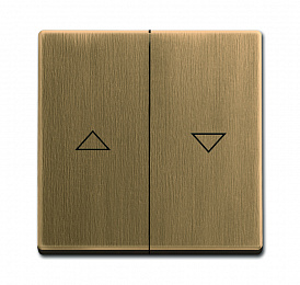 1785 JA-840-500 Клавиша для выключатель жалюзи с/без фиксации, серия Династия, Латунь античная ABB. Вид 1