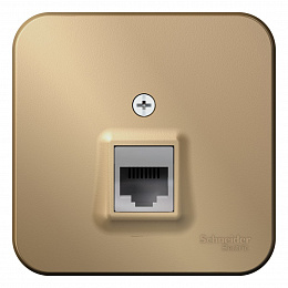 Розетка телефонная RJ11 изол.пл., О/У (титан) Blanca Systeme Electric. Вид 1