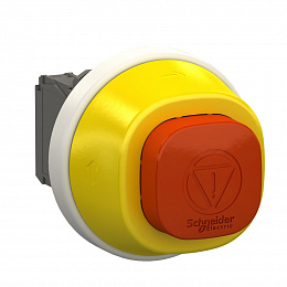 Кнопка аварийного останова с подсветкой, LED,24VAC/DC,1НО+1НЗ Schneider Electric. Вид 1