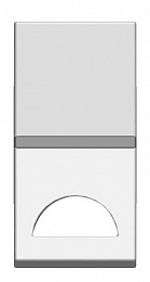 N2101.9 BL Клавиша 1-клавишного 1-модульного выключателя/переключателя/кнопки с окном для шильдика с символом, серия Zenit, цвет альпийский белый AB. Вид 1