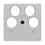 Накладка для антенной розетки, 4 отверстия (алюминиевый, матовый) Berker. Вид 1.