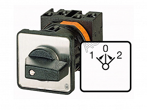22236 T0-2-8215/E Выключатель, 2-полюсный, 12A, FS 2 > 0 <1, 45 °, 48х48 мм, пер. креп.  Eaton. Вид 1