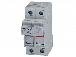 Выключатель-разъединитель цилиндрических предохранителей 10х38мм 2-полюсный до 32А 690В AC/DC ETI. Вид 1