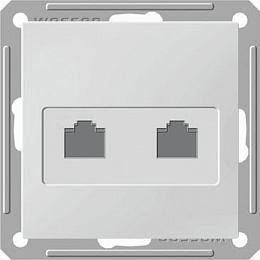Розетка двойная компьютерная RJ45 кат.5e, механизм (шампань) Wessen 59 Systeme Electric. Вид 1