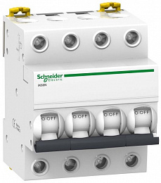 iK60N 4P 63А Автоматический выключатель 4-полюсный, 63А, 6кА (хар-ка C) Schneider Electric. Вид 1