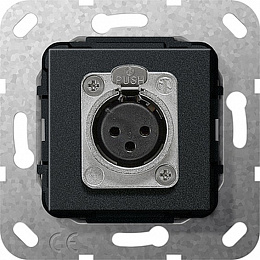 Розетка XLR (черный) System 55 Gira. Вид 1