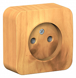 Розетка без заземления без шторок, О/У 16А, 250В (ясень) Blanca Systeme Electric. Вид 1