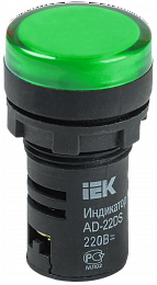 AD22DS(LED Лампа d22мм зеленый 12В AC/DC ИЭК. Вид 1