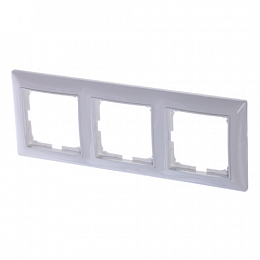 2513-94-507 Рамка 3-постовая с декоративной накладкой (альпийский белый) Basic55 ABB. Вид 1