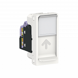 Розетка компьютерная, RJ45, одиночная, кат. 6 UTP, 1 модуль (белый) Unica Modular Schneider Electric. Вид 1