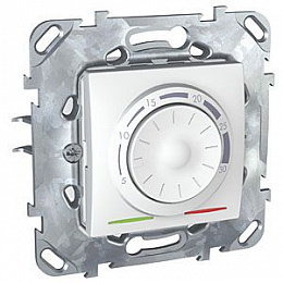 Термостат электронный, 8 а, встроенный термодатчик (белый) Unica Schneider Electric. Вид 1
