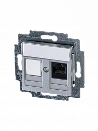 5014H-A51017 70W Розетка компьютерная RJ45 кат.5e+заглуш., Levit, серебро ABB. Вид 1
