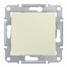 Переключатель 1-клавишный, IP44, сх. 6, 10а, 250В (бежевый) Sedna Schneider Electric. Вид 1