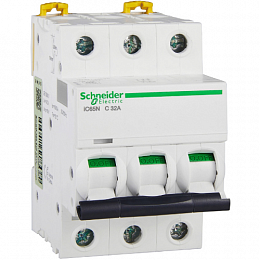 iC65N 3P 32А Автоматический выключатель 3-полюсный, 32А, 6кА (хар-ка C) Schneider Electric. Вид 1