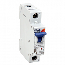 BM63-1B6-УХЛ3 Автоматический выключатель 1-полюсный, 6А, 6kA (хар-ка B) OptiDin КЭАЗ. Вид 1