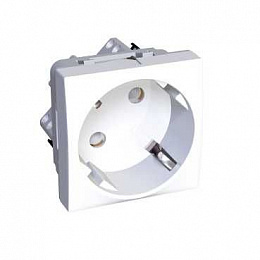 Розетка 45 2р+е со шторк. белая антибак Schneider Electric. Вид 1