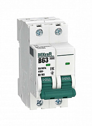 ВА-103 Автоматический выключатель 2-полюсный, 63А, 6kA (хар-ка B) DEKraft. Вид 1