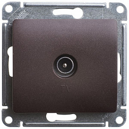 Розетка TV оконечная 1DB (шоколад) Glossa Systeme Electric. Вид 1