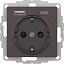 Розетка 16А c 2 USB A+C, 5В/2,4А/3,0А, 2х5В/1,5А, механизм (мокко) AtlasDesign Systeme Electric. Вид 1.