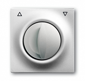 1740 DR-783 Плата центральная с поворотной ручкой, с маркировкой, для механизма выключателя жалюзи 2712/2713 U и 2722/2723 U, серия impuls, цвет сере. Вид 1