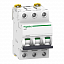 iC60N 3P 16А Автоматический выключатель 3-полюсный, 16А, 6кА (хар-ка B) Schneider Electric. Вид 1.