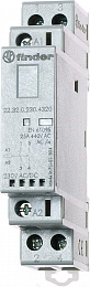Модульный контактор 25А 2НО 24В AC/DC, опции: мех.индикатор + LED Finder. Вид 1