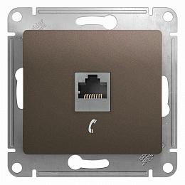 Розетка телефонная RJ11 (шоколад) Glossa Systeme Electric. Вид 1