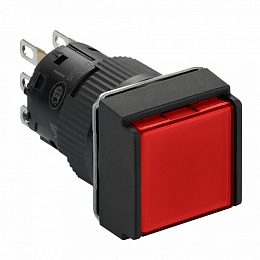 Кн. с подс.,16мм, красн., 24в,xb6ecw4b1p Schneider Electric. Вид 1