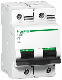 C120N 2P 63A Автоматический выключатель 2-полюсный, 63A, 10кА (хар-ка C) Schneider Electric. Вид 1