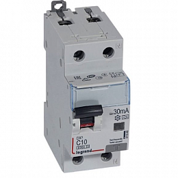 RX3 Дифф. автомат 1P+N 10А 30мА, тип АC, 6kA (хар-ка C) Legrand. Вид 1