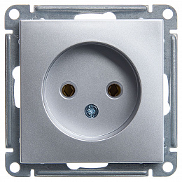 Розетка без заземления без шторок, 16А, механизм (матовый хром) Wessen 59 Systeme Electric. Вид 1