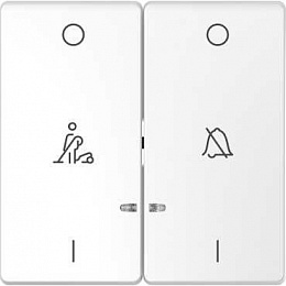Клавиша 2-ная, линзой led, символ: звонок/горничная, белый лотос Merten D-Life Schneider Electric. Вид 1