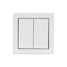 1065UW-84 Выключатель 2-клавишный, 1-полюсный, 16А/230В (схема 5), серия Impressivo, белый, IP44 ABB. Вид 1