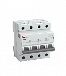 AV-6 4P 2A (D) Автоматический выключатель 4-полюсный, 2A, 6kA (хар-ка D) EKF. Вид 1