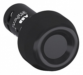 Кнопка усиленная CP6-10B-11 черная 1НО+1НЗ с резиновым колпачком IP69K ABB. Вид 1