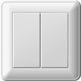 Выключатель 2-клавишный, 16АХ, в сборе (слоновая кость) Wessen 59 Schneider Electric. Вид 1